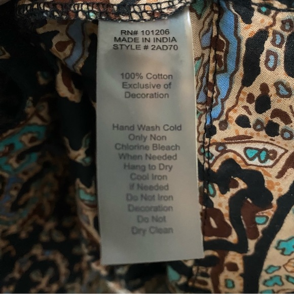 Soft Surroundings Paisley Boho Embellished Sheath Tunic Top Dress size S - Picture 6 of 8